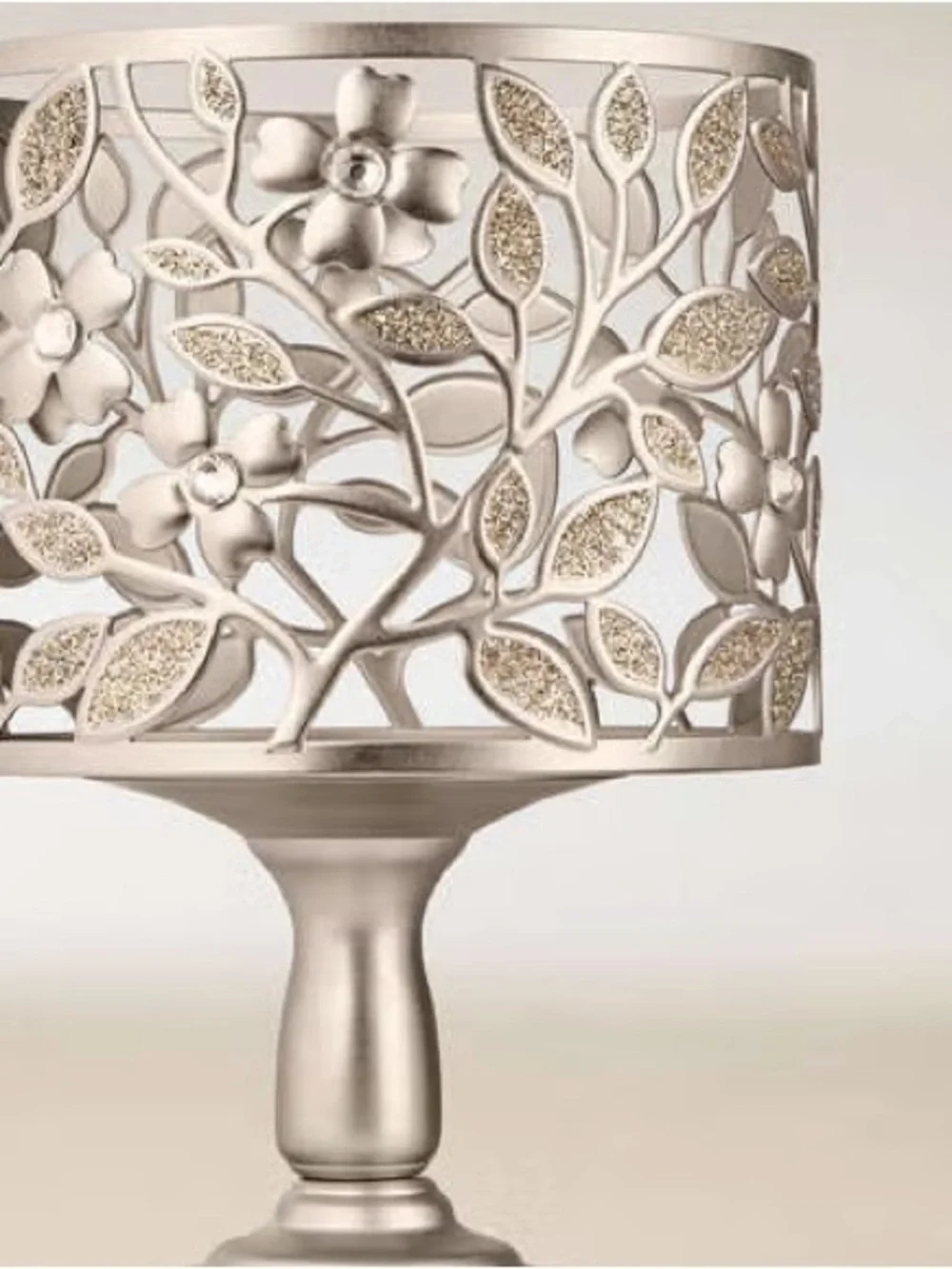 Bath & Body Works Silver Dogwood Candle Pedestal &Bejeweled Silver Candle Holder - Picture 13 of 15